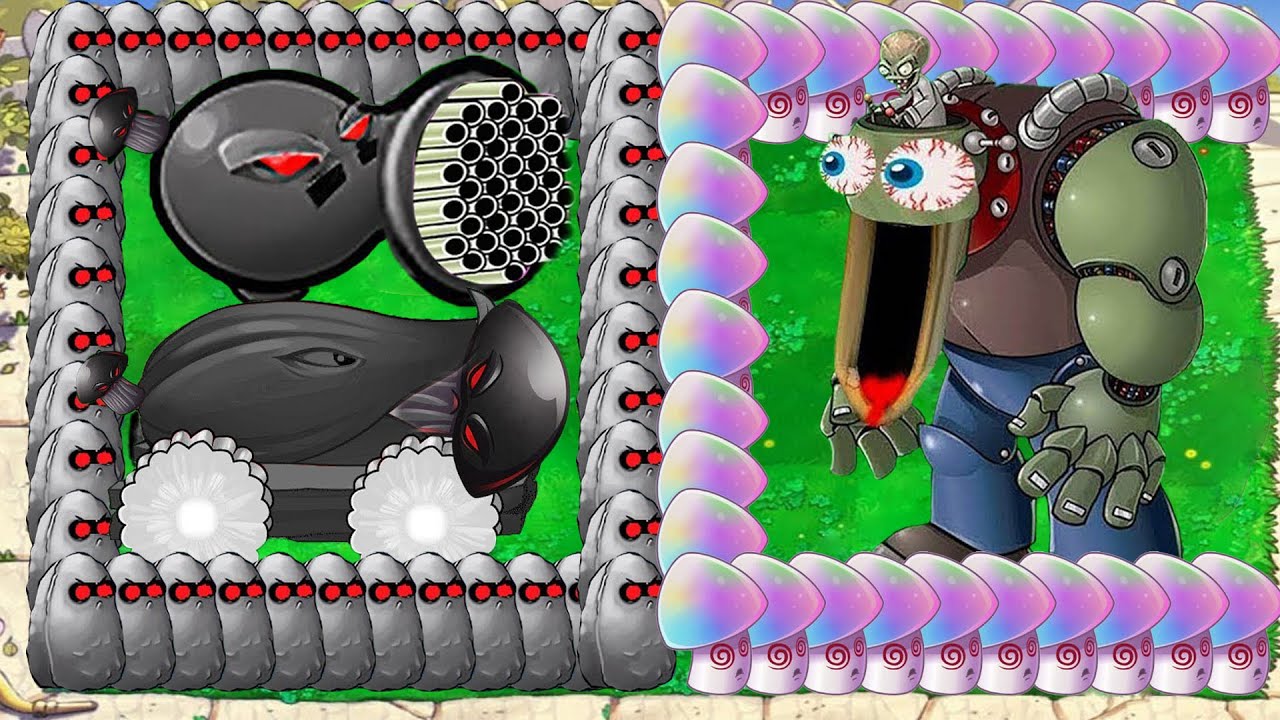 Doom Peashooter X Doom Cob Cannon X Hypno Plants vs Dr.Zomboss Giga ...