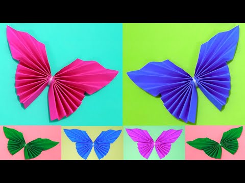 طريقة عمل فراشه بالورق لتزيين الحائط 😍 paper butterfly