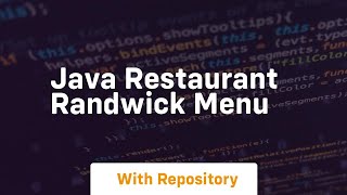 java restaurant randwick menu