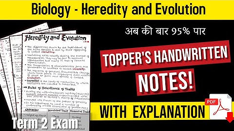 Heredity and Evolution Notes of Class 10th with Explanation | Toppers Handwritten Notes with PDF