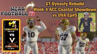 EA Sports NCAA FOOTBALL 13 GT Dynasty Rebuild Week 4 ACC Coastal Showdown vs UVA
