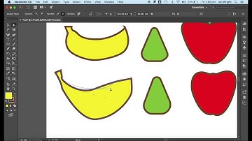 Adobe Illustrator Tutorial Pen, Shape, Select and Direct Select Tools, Grouping & Ungrouping: Fruit