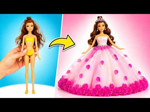 👑 Transformamos uma Boneca em uma Princesa! ✨ Vestido Gigante Feito à Mão 💖