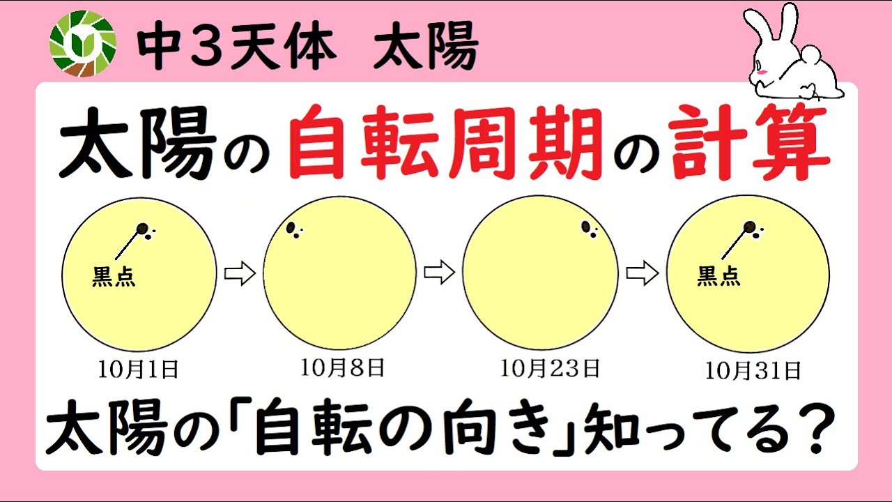 【天体】差がつく1問！太陽の自転周期を求める問題