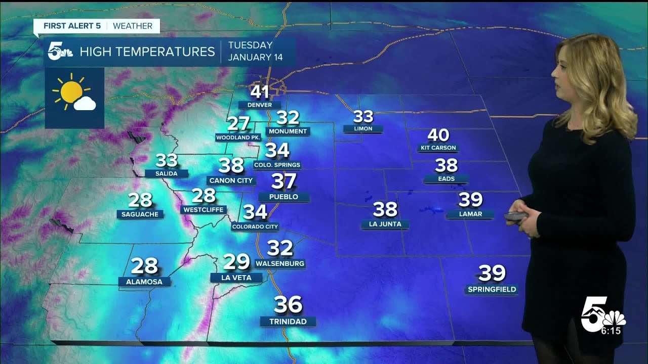 Tuesday remains cold with high temperatures about 10 degrees below ...