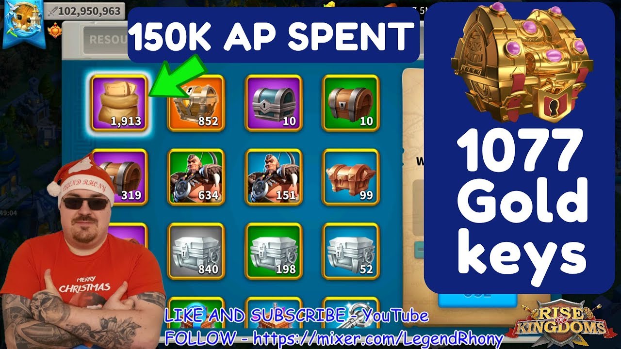 Stage 1 Eve of the Crusade 150k Ap spent - 1077 gold keys opening ...