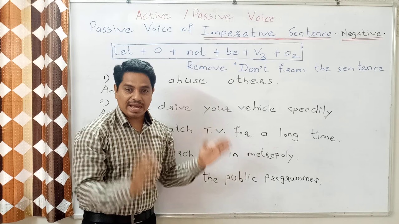 PASSIVE VOICE OF IMPERATIVE SENTENCE-NEGATIVE - YouTube