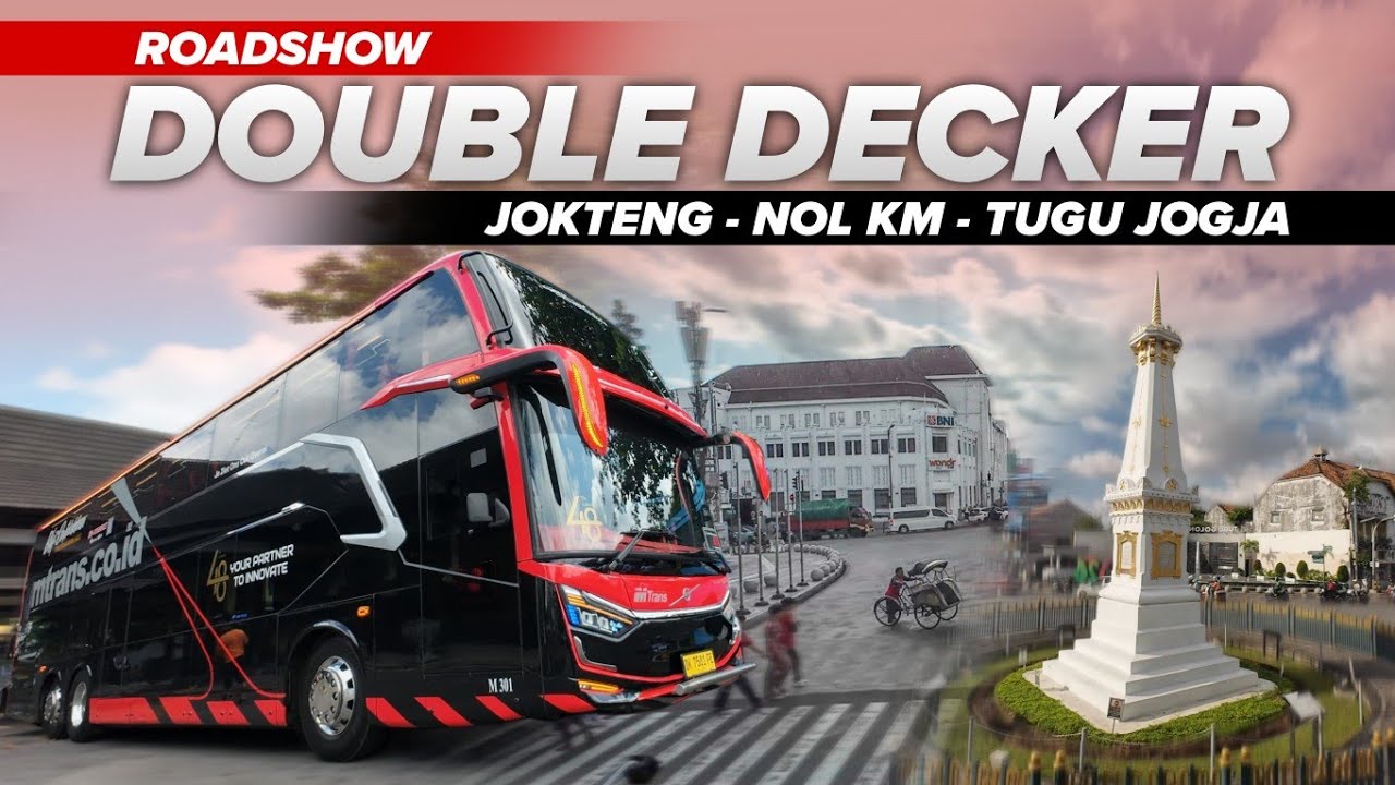 NAIK DOUBLE DECKER LEWAT IKON-IKON KOTA JOGJA | Roadshow MTrans Double Decker The Temple