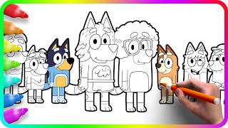 Details BLUEY Coloring Pages - Do you know How to color BLUEY characters I Show You Guide