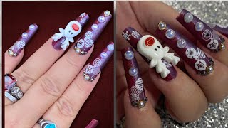 How I Cut Down FULL COVER Coffin Nails | Beginner Friendly | Easy Winter Nails