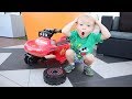 Disney Lightning McQueen Quad Wheel Falls Off | Pretend Play with Mike and Jake