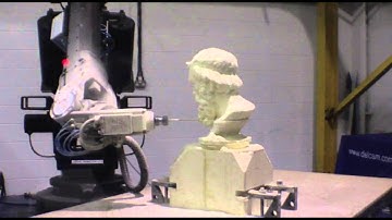 Robot Finishing a Sculpture of Socrates with PowerMILL Robot