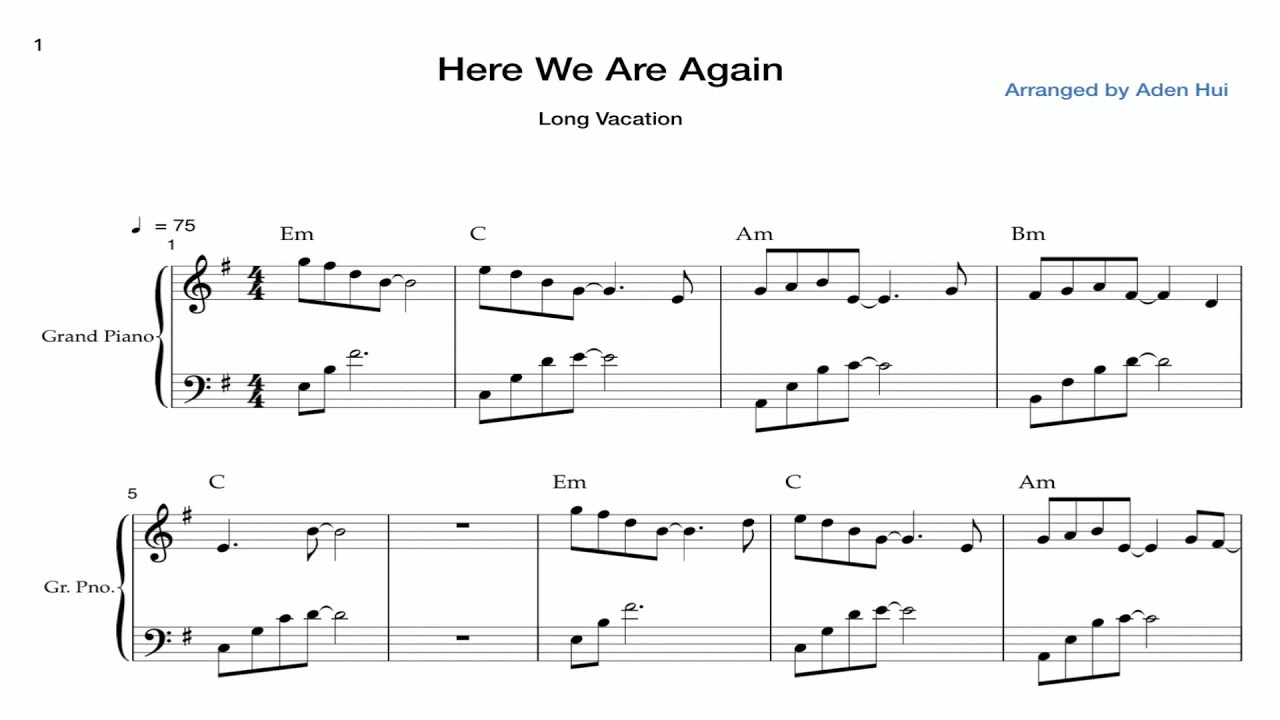 Long Vacation Here We Are Again Piano Version Youtube