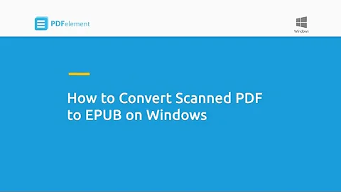 How to Convert Scanned PDF to EPUB on Windows