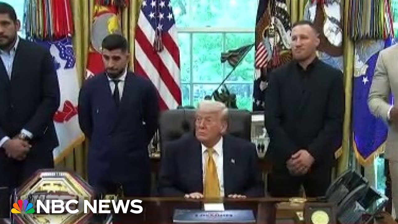 Trump comments on Iran talks while meeting with UFC fighters