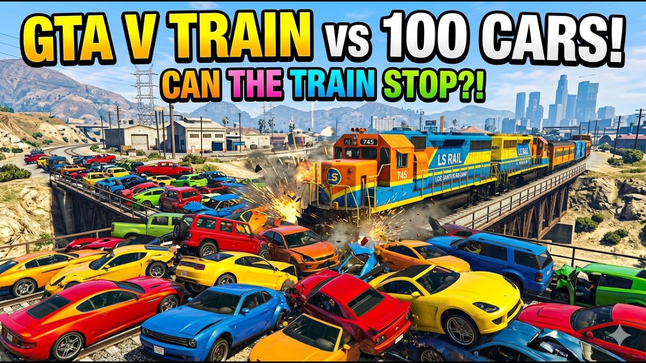 GTA 5 LIVE | Train vs 100 Luxury Cars 😱🔥 कौन बचेगा?