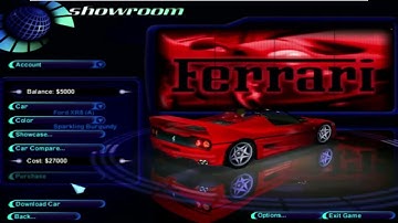 Need For Speed High Stakes PC Showroom  Bonus Cars with Great Three Themes