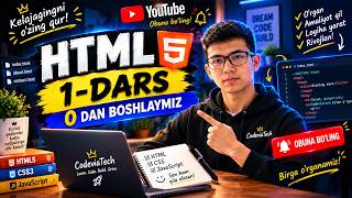 #1 HTML, CSS,  JavaScript | 1 dars HTMLni 0 dan o‘rganamiz | codeviatech