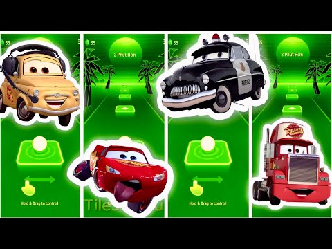 🚗 Tiles Hop with Cars Characters! 🎶Lightning McQueen, Sheriff, Mack, and Luigi⚡️
