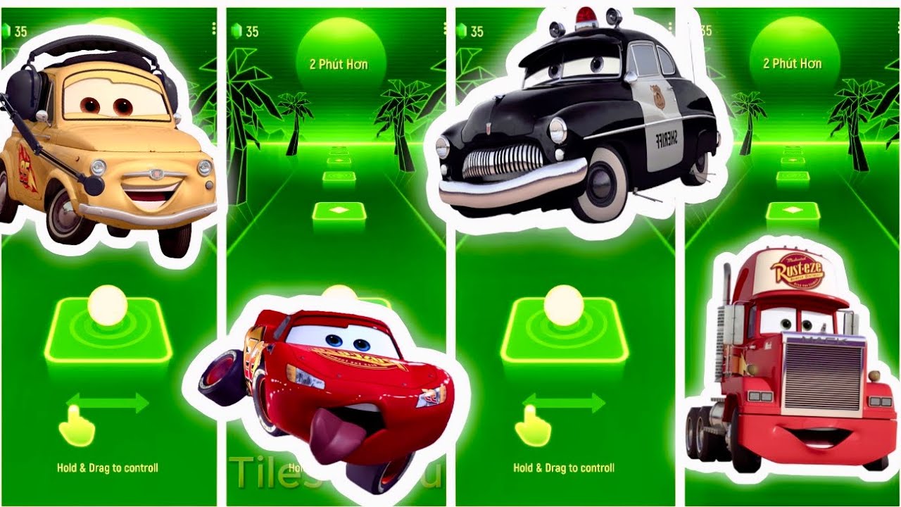 🚗 Tiles Hop with Cars Characters! 🎶Lightning McQueen, Sheriff, Mack, and Luigi⚡️