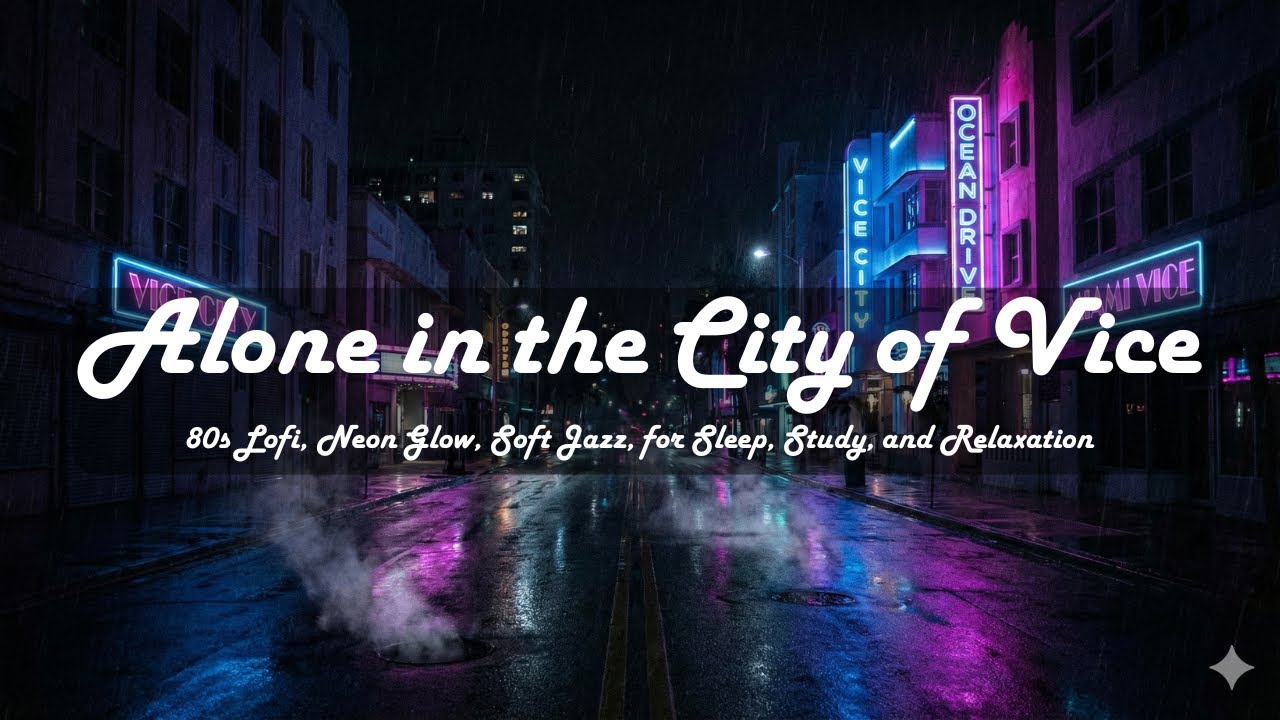 Alone in the City of Vice | 80s Lofi, Neon Glow, Soft Jazz, for Sleep, Study, and Relaxation