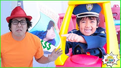 Ryan Pretend Play funny Police story helps find missing items!!!