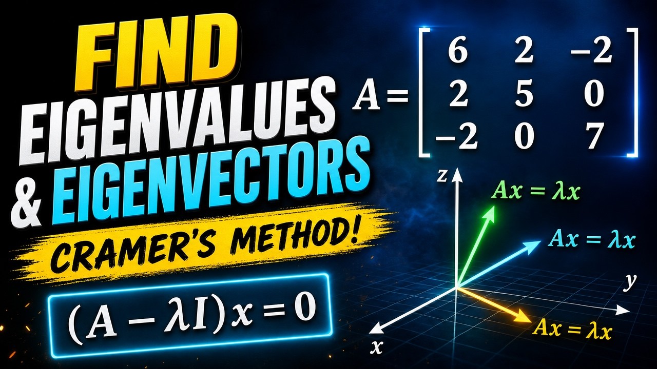 Eigenvalues and Eigenvectors of a 3x3 Matrix (Step-by-Step). - YouTube
