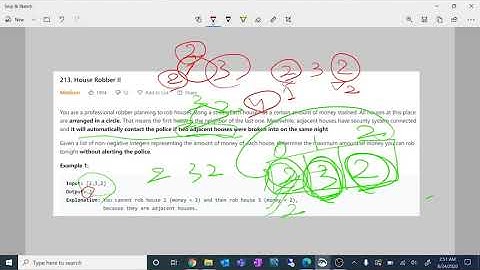 Leetcode 213 House Robber II Explanation and Code Walkthrough| English| Easy 1D DP approach