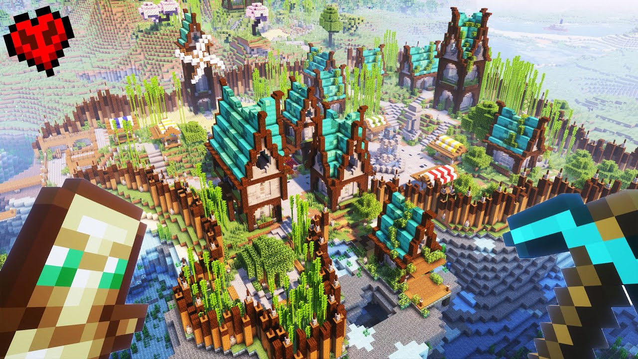 I build a MEDIEVAL VILLAGE in Minecraft Hardcore !! [HINDI]