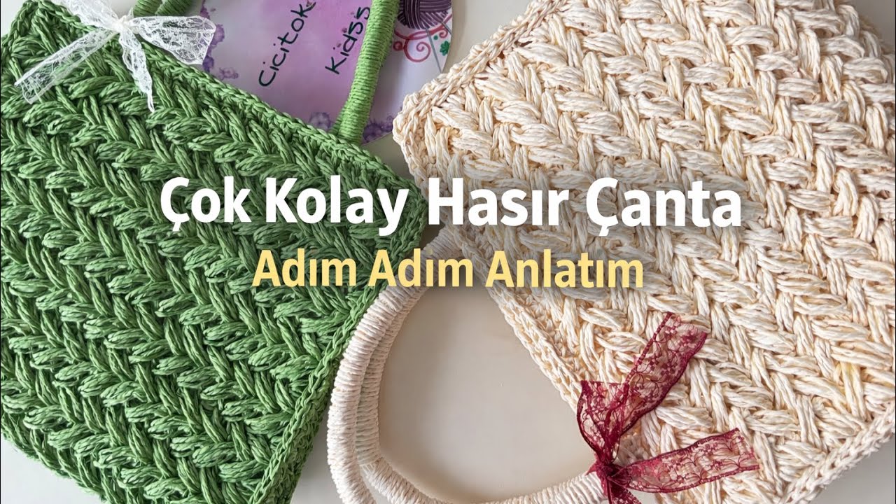 Çok Satılan Modeli Evde Yaptım! Hasır Çanta Yapımı✔️✔️💯