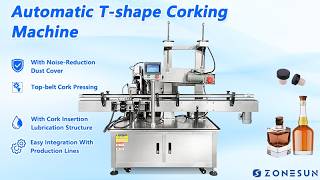 Famous ZONESUN ZS-XG21U Automatic Vertical T Cork Wine Bottle Capping Machine With Vibratory Sorter Wealth