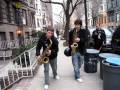 Dueling Saxophones, perfect NYC street music