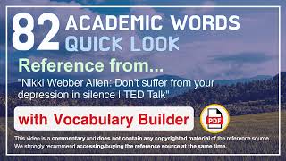 82 Academic Words Quick Look Words Ref from "Don't suffer from your depression in silence, TED"