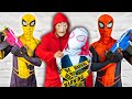 Team spiderman vs bad guy team  red hero is a bad guy 2  live action   fun spiderman tv