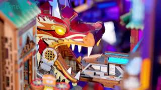 Tonecheer New Arrivals Neon Orient, Sci-Fi Dragon Citydiy Book Nook Cyber City