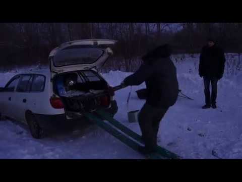 Погрузка мотособаки в машину