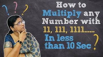 Multiplying any number with 11, 111, 1111.... fast! | Fast Calculation maths trick.