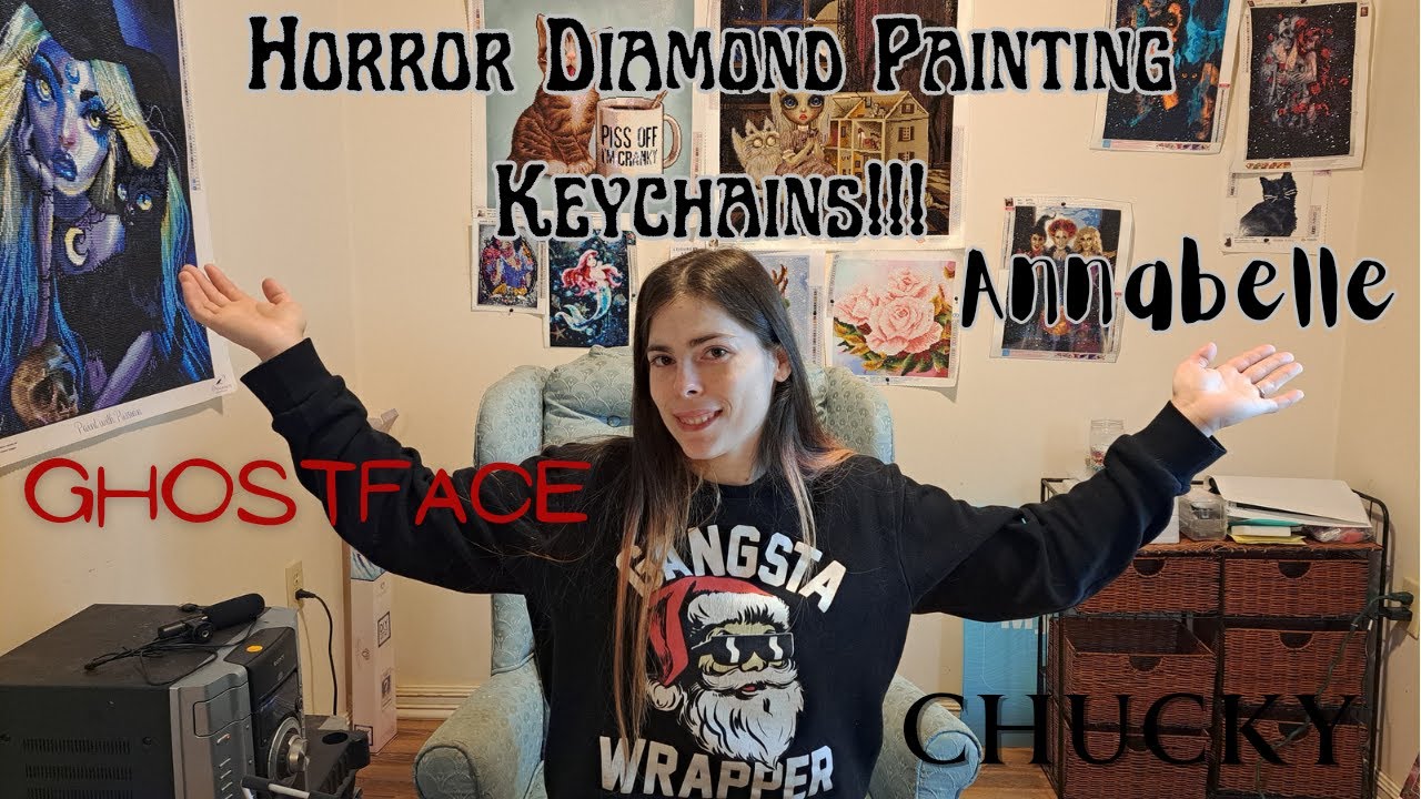 First Video Of 2024!!! :) Unwrapping Horror Diamond Painting Keychains!!  #diamondpainting #diy 