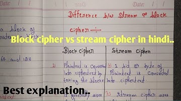 Difference between Block cipher and stream cipher / Block cipher vs stream cipher