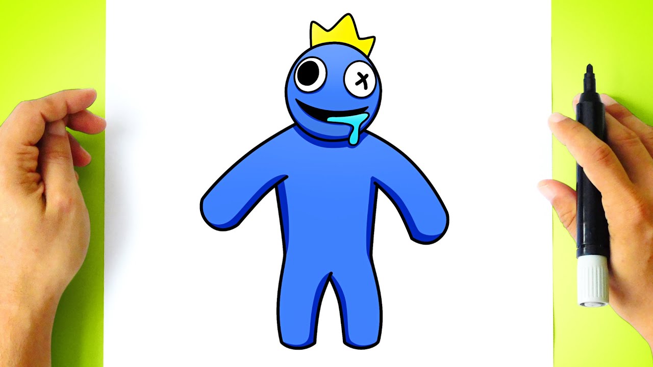 Como DESENHAR o BLUE do RAINBOW FRIENDS ROBLOX Como DIBUJAR a BLUE de