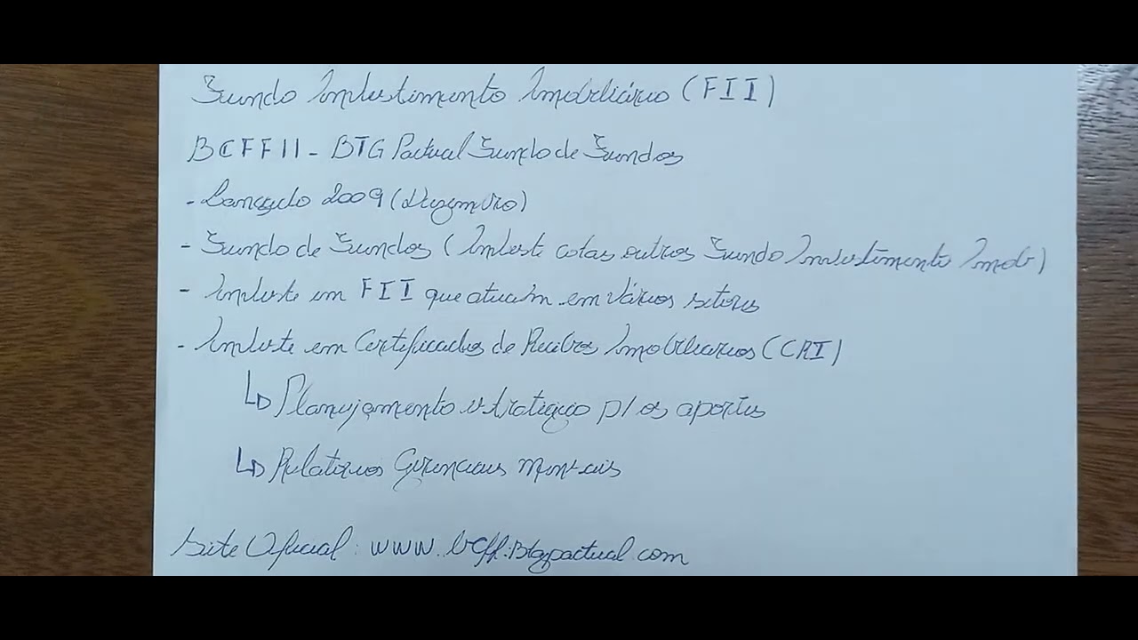 Fundo Imobiliário - BCFF11 | BTG Pactual Fundo de Fundos