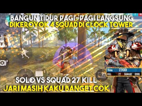 32 KILL 💪 SOLO VS SQUAD !! BANGUN TIDUR JARI MASIH KAKU BANGET MALAH DIKEROYOK 4 SQUAD