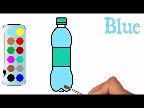 Cómo dibujar una botella de agua | Botella de agua para colorear | Learning School MHP