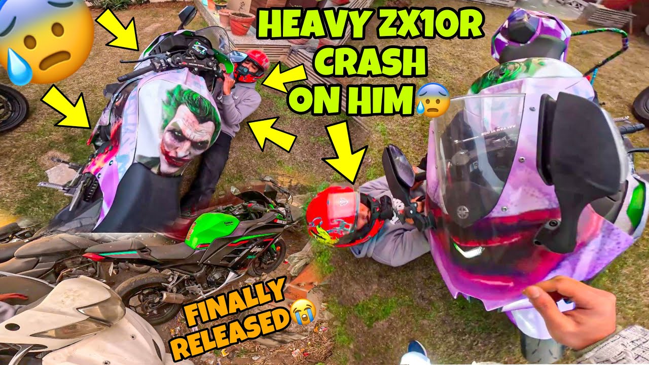 暴力原人　nagnagnag Heavy Zx10r Crash😰 on Him | 250kg😭 Superbike ke neecha Agaya