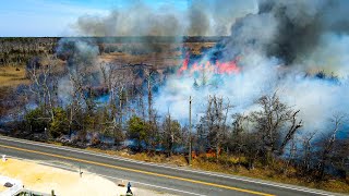 EARLY ARRIVAL Large Brush Fire Brick New Jersey 4/11/23
