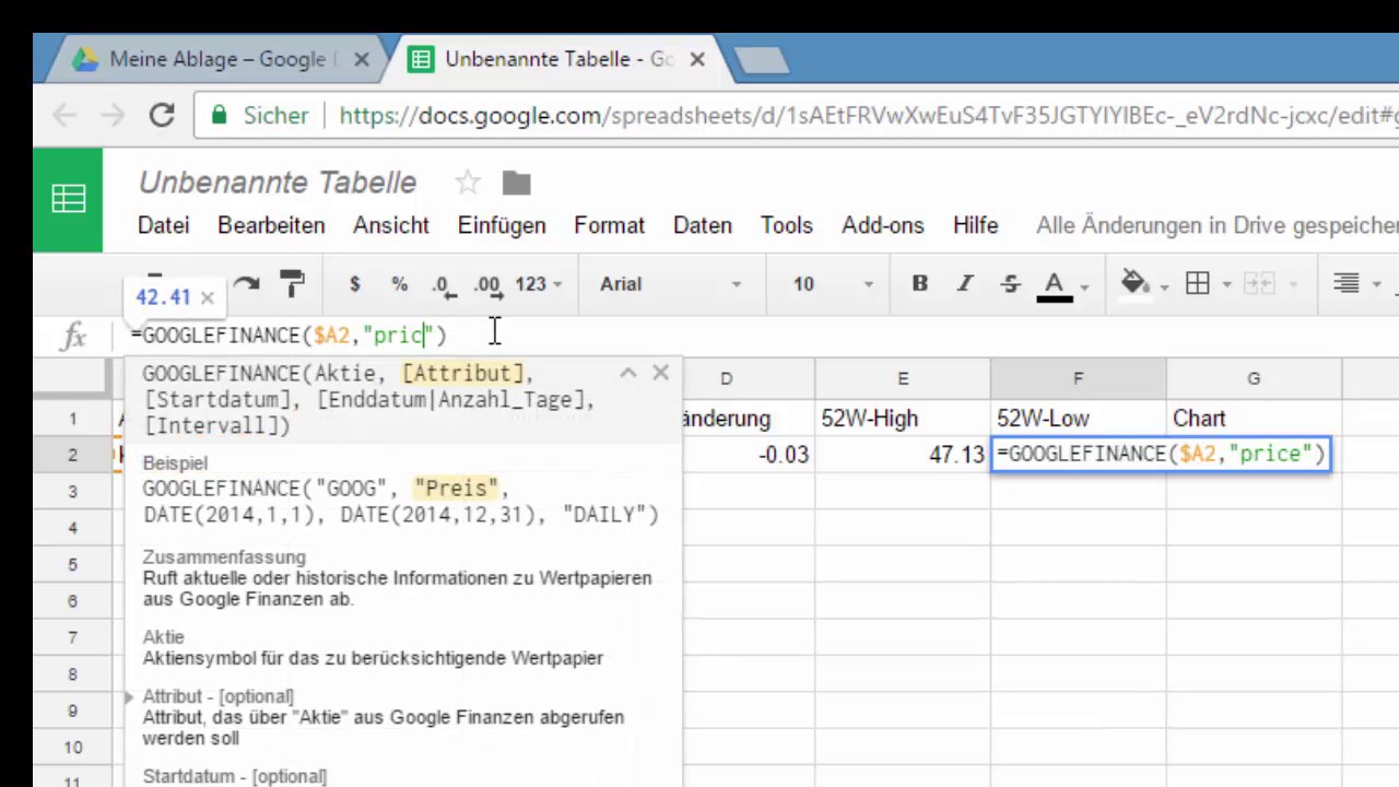 Tutorial Watchlist über Google Spreadsheets YouTube