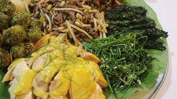 Mâm cỗ lót lá chuối ẩm thực Thái Hải
