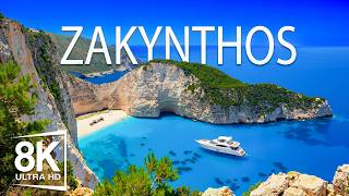 Zakynthos 8K Ultra HD 🌊 Discover Stunning Beaches, Blue Caves With Scenic Relaxation Film