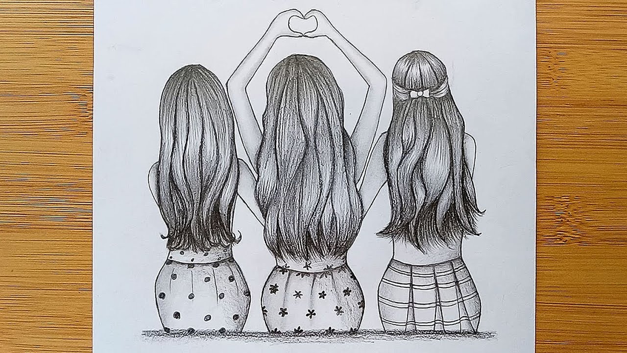 Drawings Of 3 Best Friends - Provencalvoice.com