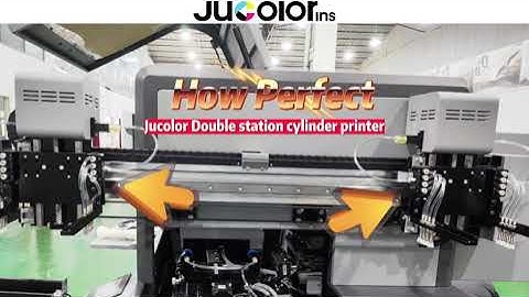 Jucolor 360 Cylinder printer with double station faster speed rotary printing on tumbler bottles